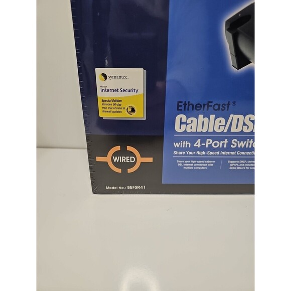 4-Port Wired Router Switch Cable/DSL10/100 Linksys BEFSR41 New Sealed - Picture 3 of 6